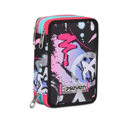 astuccio portapenne 3 zip seven mark on girl