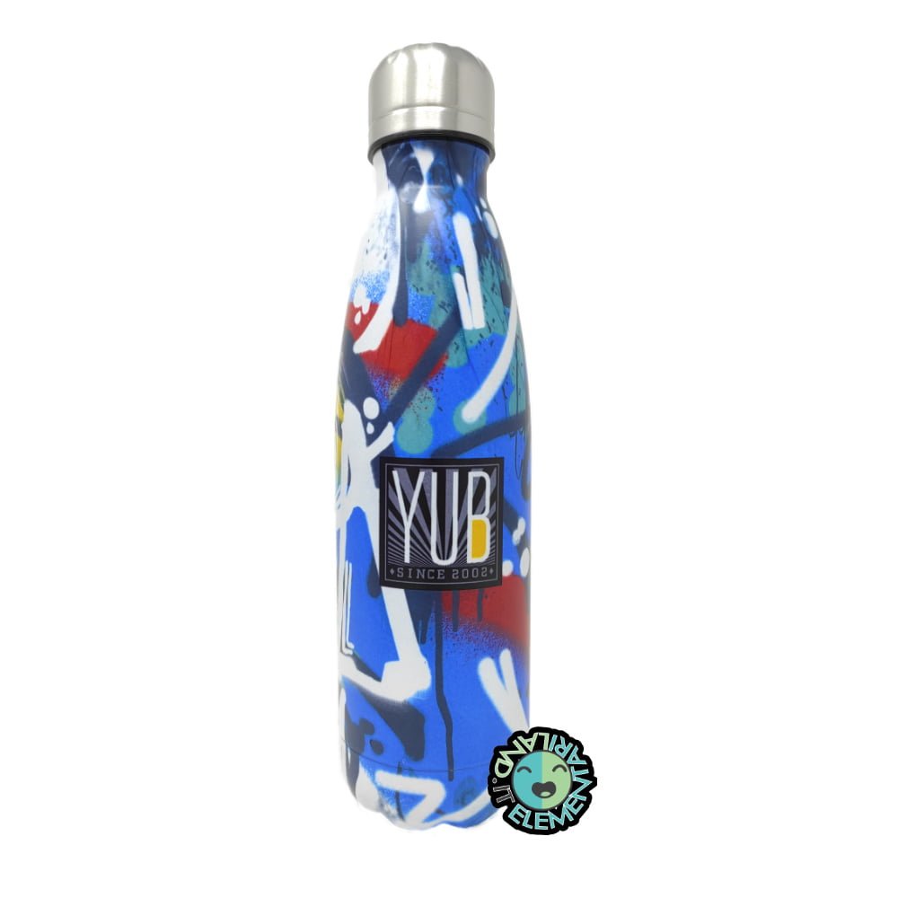 Featured image for “Borraccia YUB Termica 500 ml Bambino GRAFFITI Blu Bianco”