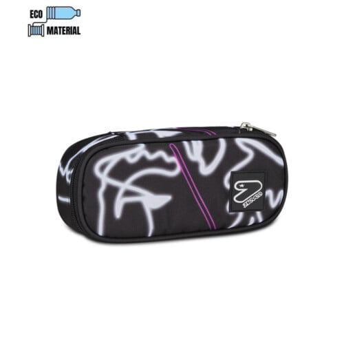 astuccio bustina portapenne round seven ledcontour ragazza nero rosa