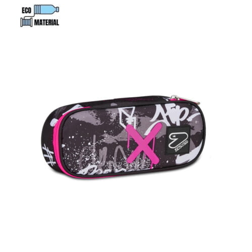 astuccio bustina portapenne round seven ragazza pink street graffiti rosa