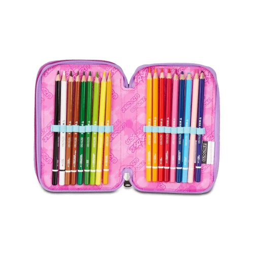 Astuccio SEVEN 3 Zip - GLOOMYH HEART GIRL - Galassia Blu Cuori Bambina - immagine 5