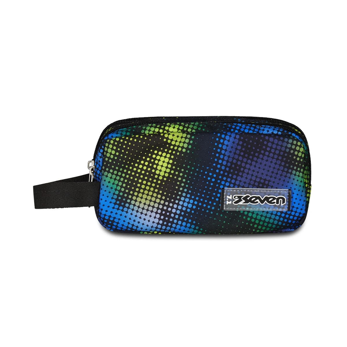 Astuccio Bustina SEVEN Portapenne 3 Scomparti - Acid Green - immagine 3