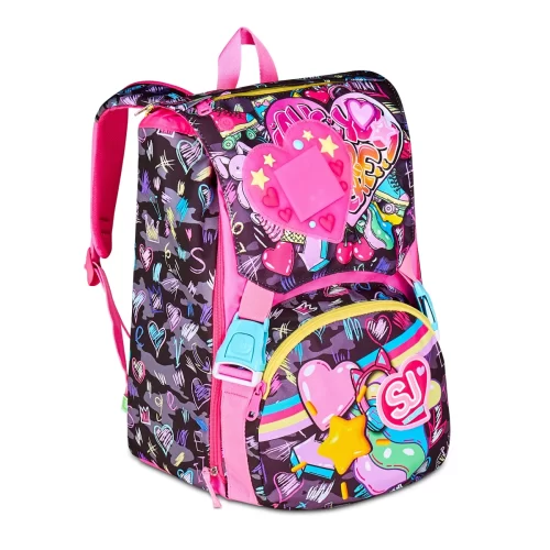 Zaino SJ Estensibile Big Bambina - GAME LED GIRL - Cuore con Luce - immagine 3