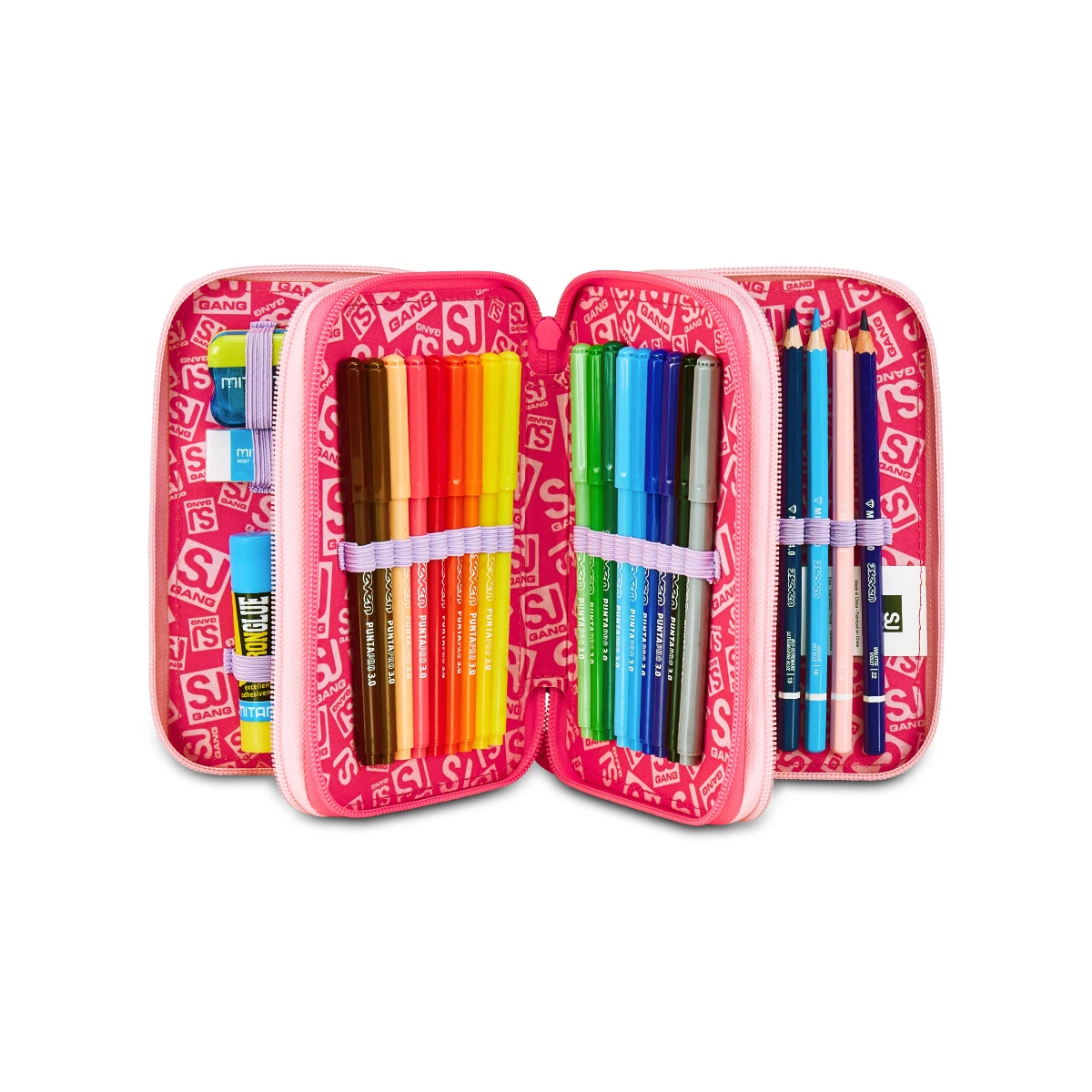 Astuccio SJ 3 ZIP - GATTO ROSA - Cat Led Girl Bambina - immagine 3