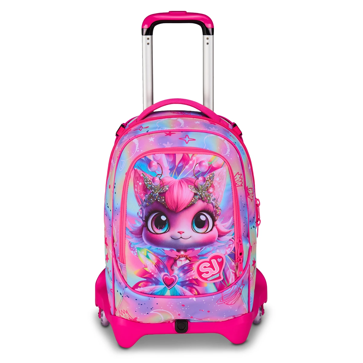 Featured image for “Trolley SJ Separabile 3 RUOTE - GATTO ROSA - Cat Led Bambina”