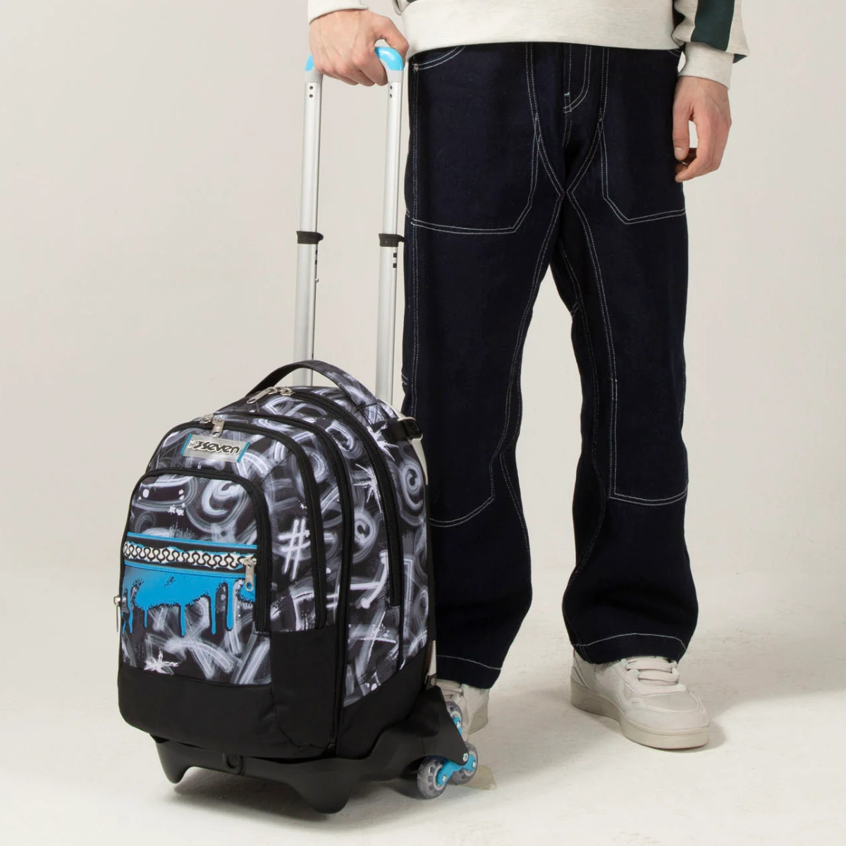 Trolley SEVEN Separabile 3 RUOTE DETACH - EXTRA GRANDE - Graffiti Boy - immagine 13