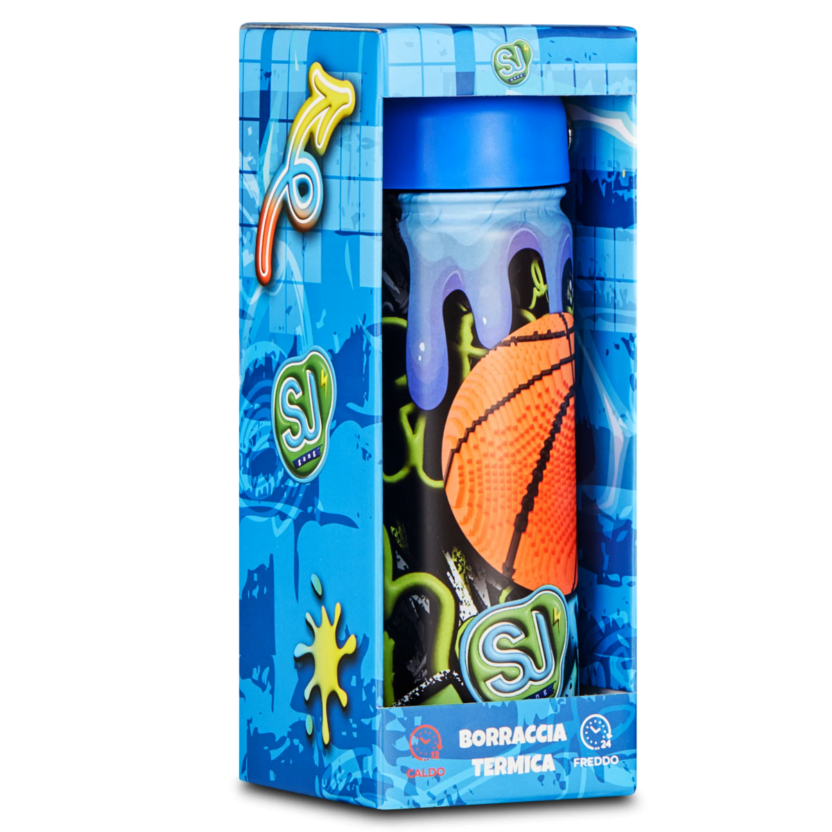 Borraccia SJ Termica 500 ml con Cannuccia Bambino BASKET - immagine 4
