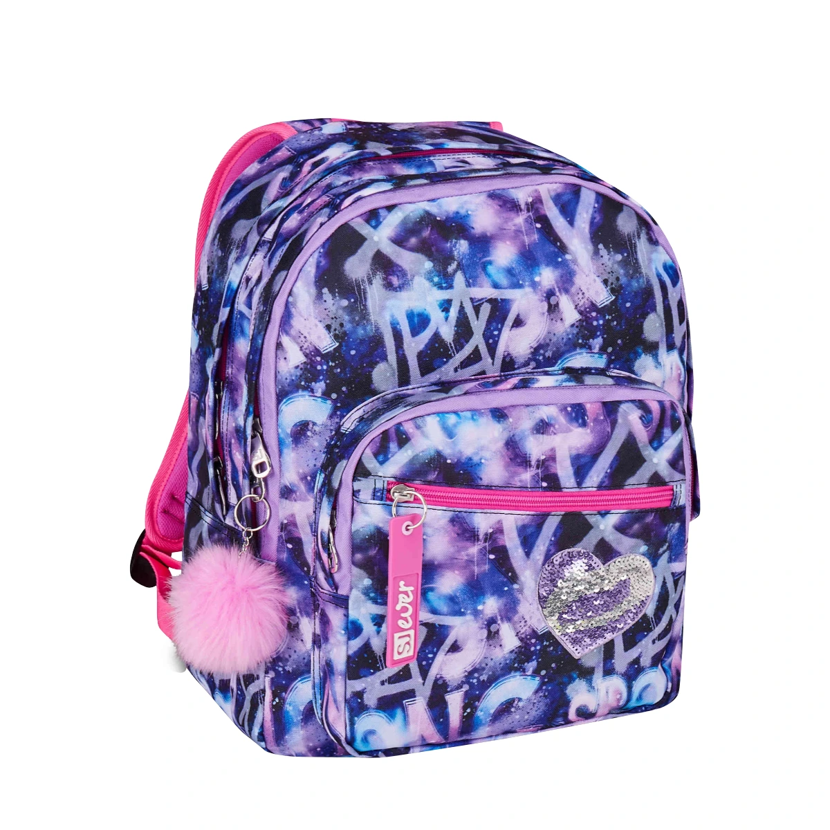 PACCHETTO Zaino + Astuccio SJ Ever Bambina - MULTIVIOLET - - immagine 3