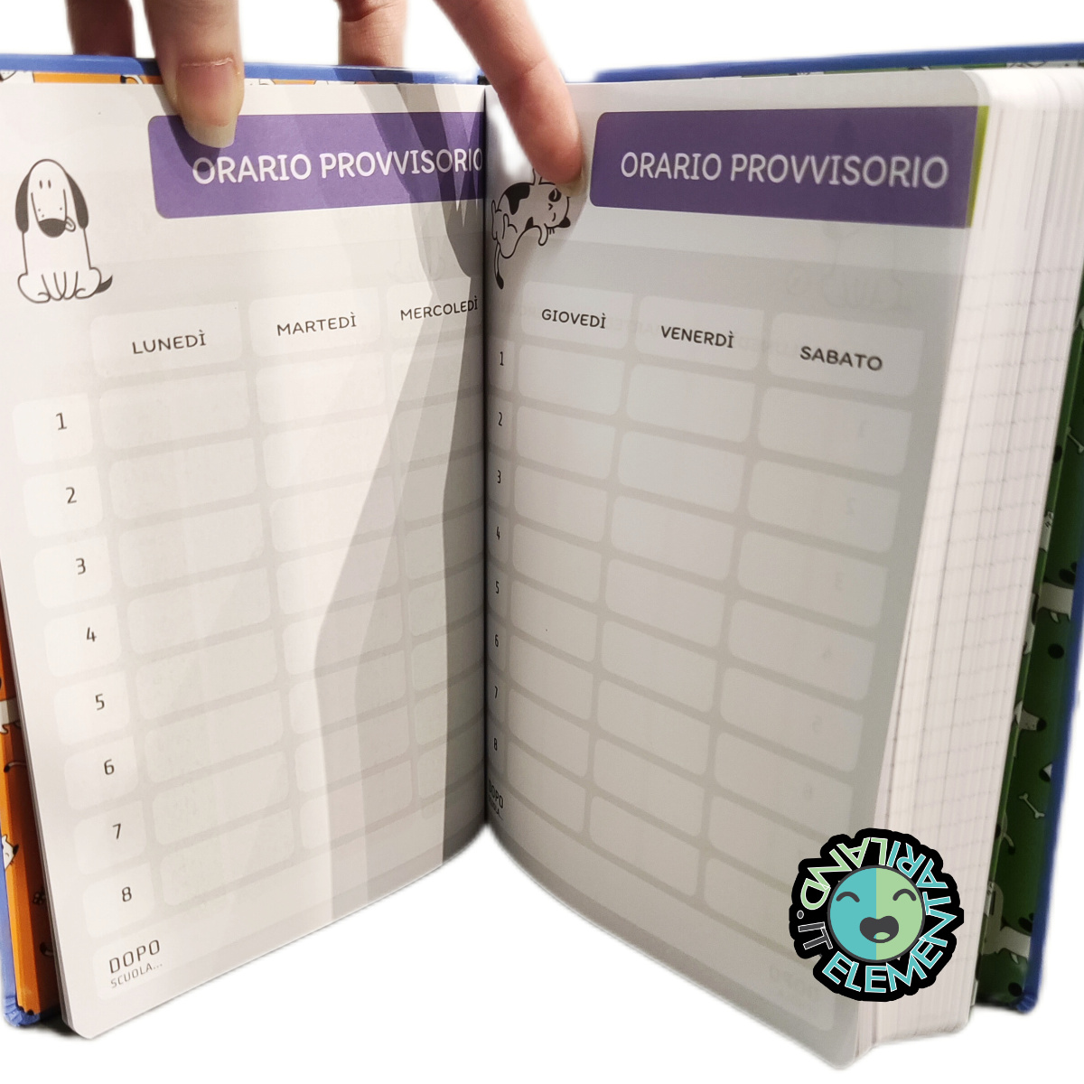 Diario Scuola Elementare DATATO 2026-2027 ANIMALI Gattino Azzurro - immagine 2